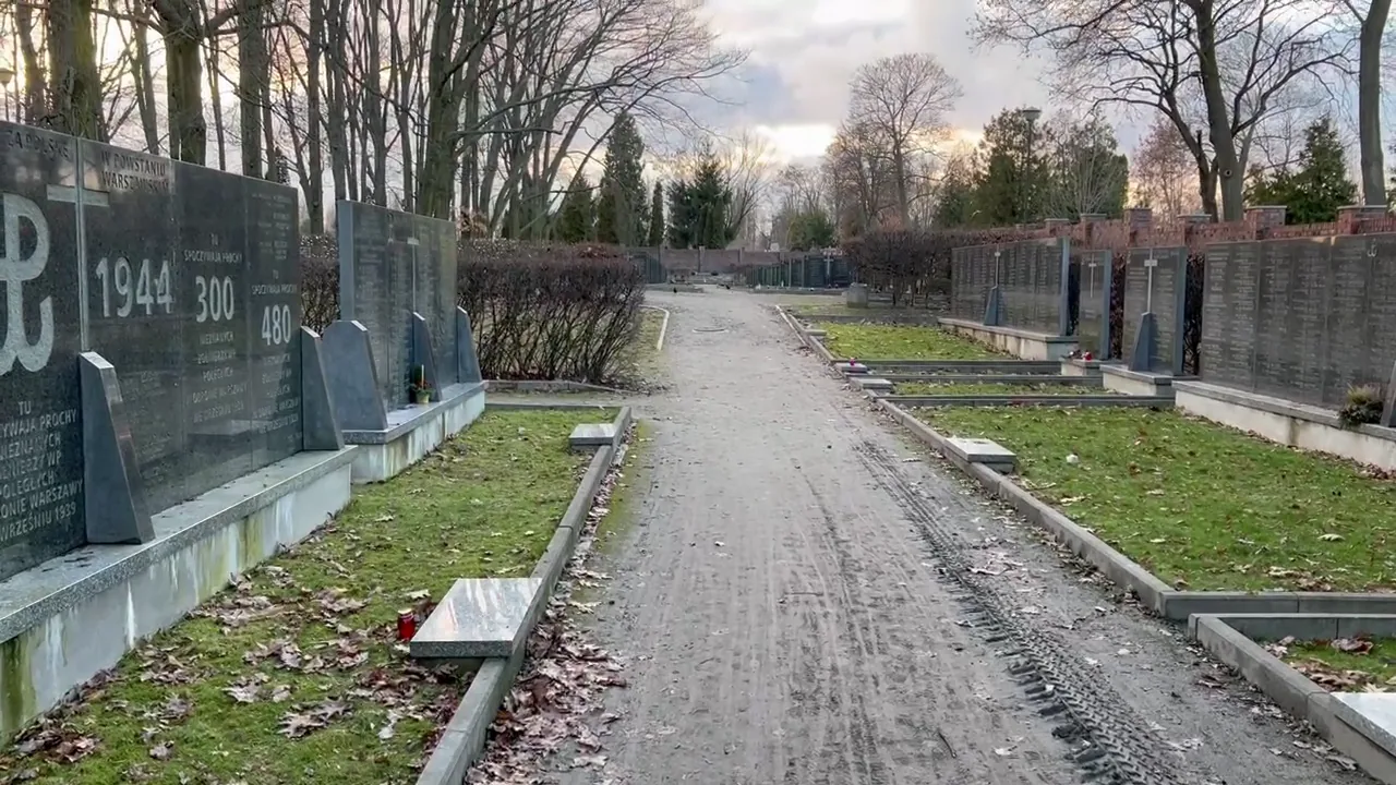 Original photograph of A quiet avenue at Warsaw Insurgents Cemetery