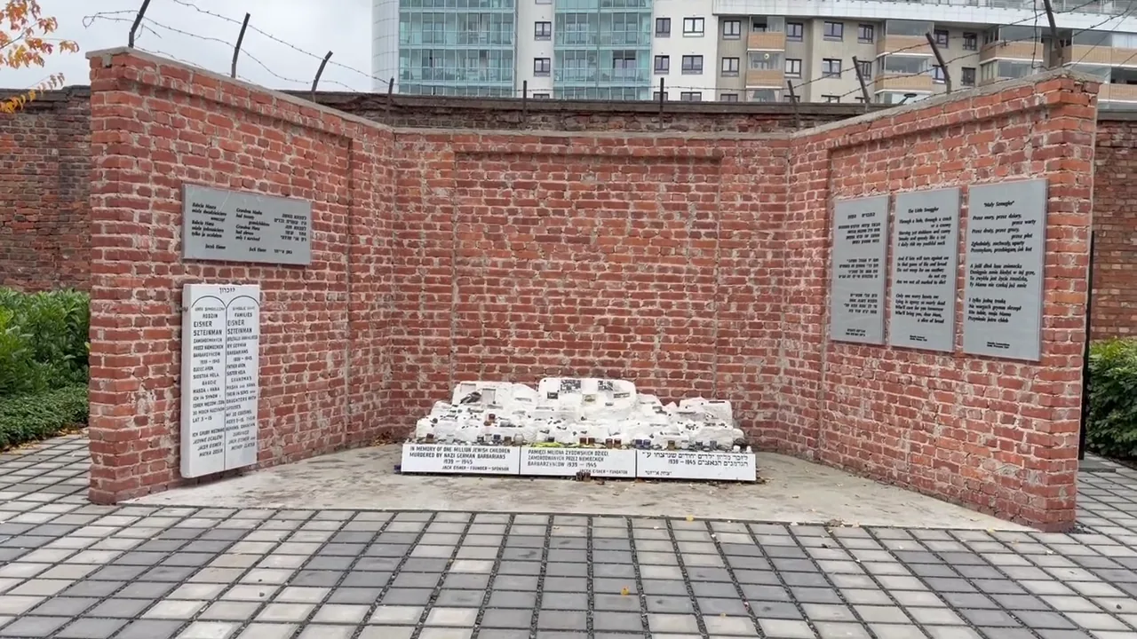 Memorial structures among the historic graves of Okopowa Cemetery