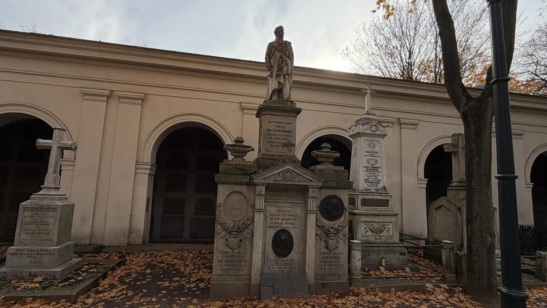 Historic memorial architecture at Old Powązki