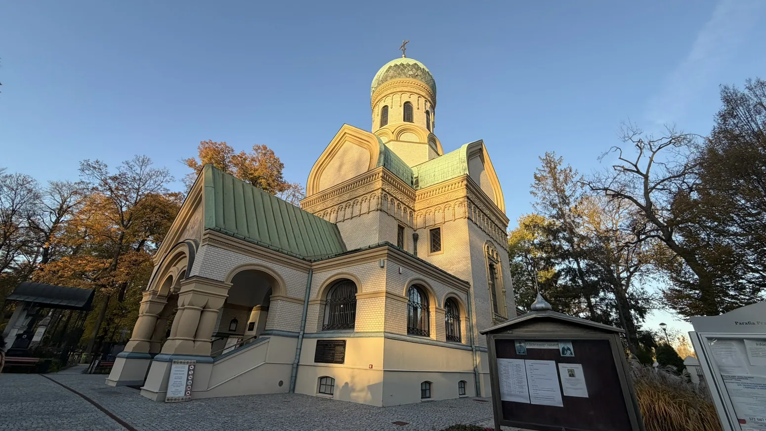 Photograph of Warsaw Orthodox Cemetery: Your original photograph of St John Climacus, showing its distinctive dome and exterior.